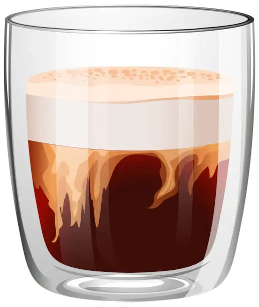 Vector illustration of Vector illustration of coffee in a clear glass