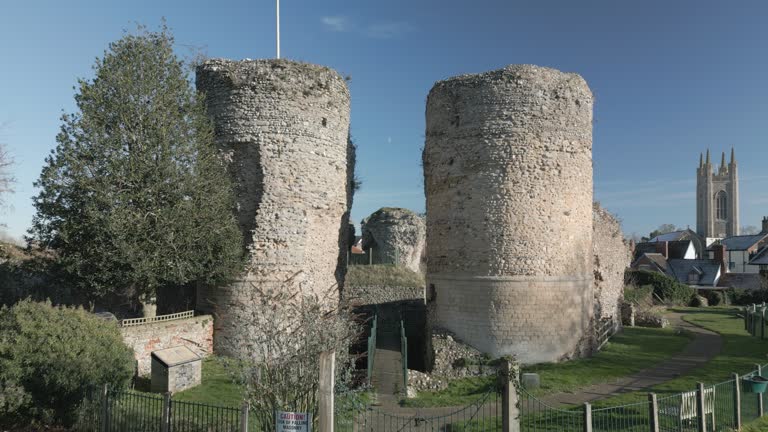 Bungay, Suffolk, and it's Norman Castle (dolly out)