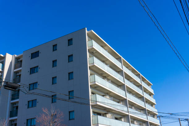istock Apartment exterior and blue sky 2031962526