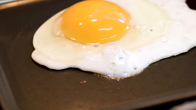 fried egg on a frying pan