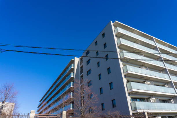 istock Apartment exterior and blue sky 2031968731