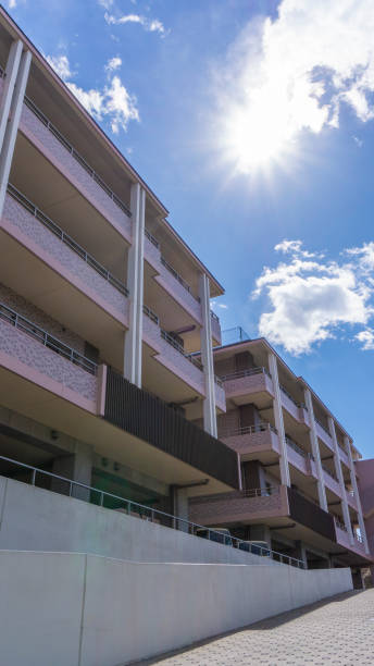 istock Apartment exterior and blue sky 2031974081