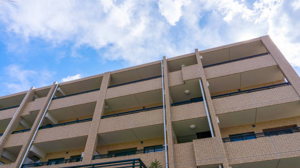 istock Apartment exterior and blue sky 2031977199