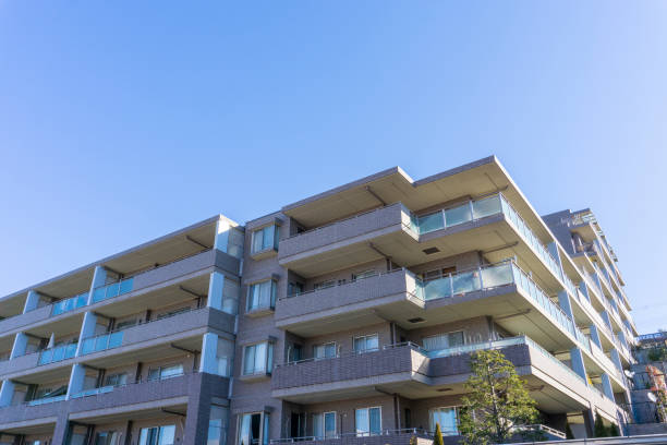 istock Apartment exterior and blue sky 2031977712