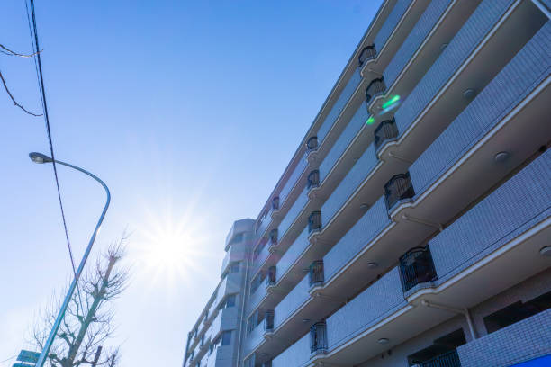 istock Apartment exterior and blue sky 2031979271