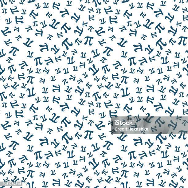 Blue Pi Math Mathematics Concept Pattern With Blue Greek Pi Symbol Vector Math ...