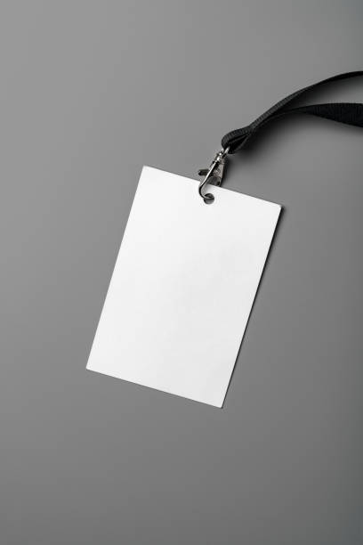 istock Blank nametag on gray background copy space 2032013511