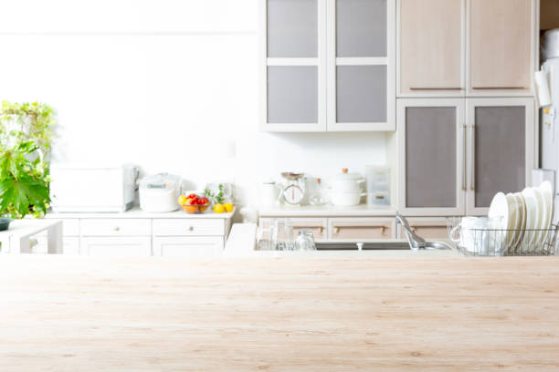 istock Background material of a kitchen with a shabby chic table 2032040160