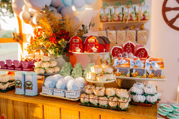 istock Birthday party decorations for a one-year-old. 2032066648
