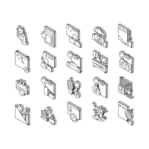 Vector illustration of Loan Financial Credit Collection isometric icons set vector