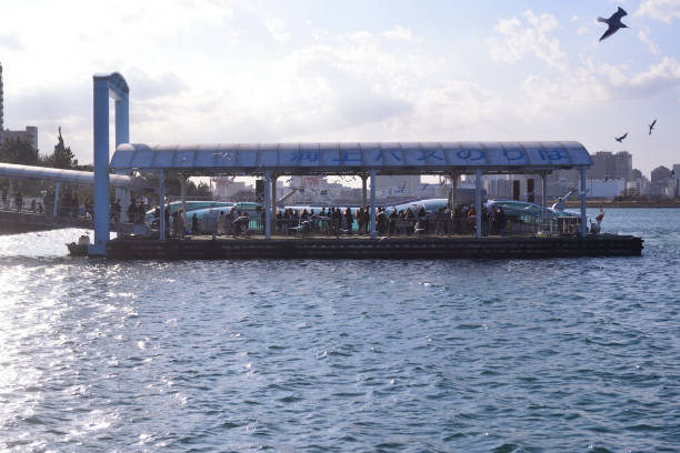 December 31, 2023, Tokyo Japan, Cruise boarding at Odaiba Seaside Park sightseeing boat terminal