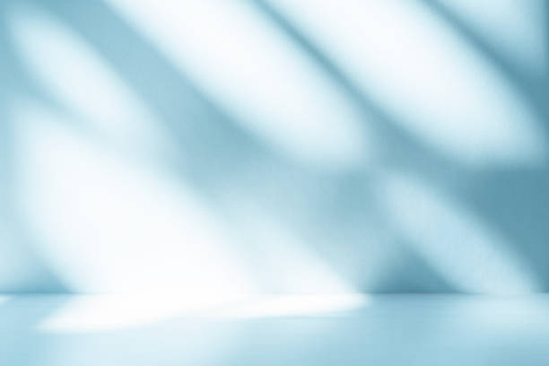 istock Wall interior background, studio, and backdrops show products. with shadow from window color white and blue light. background for text insertion and presentation of product 2032134229