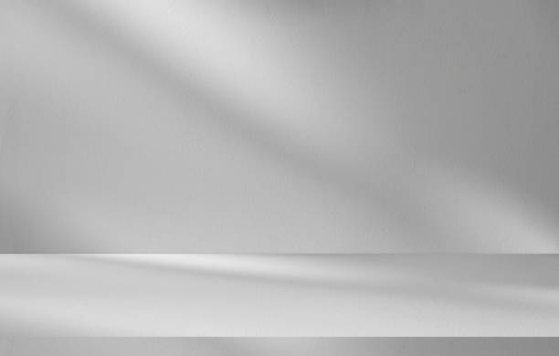 istock Wall interior background, studio and backdrops show products.with shadow from window color white . background for text insertion and presentation product 2032134312