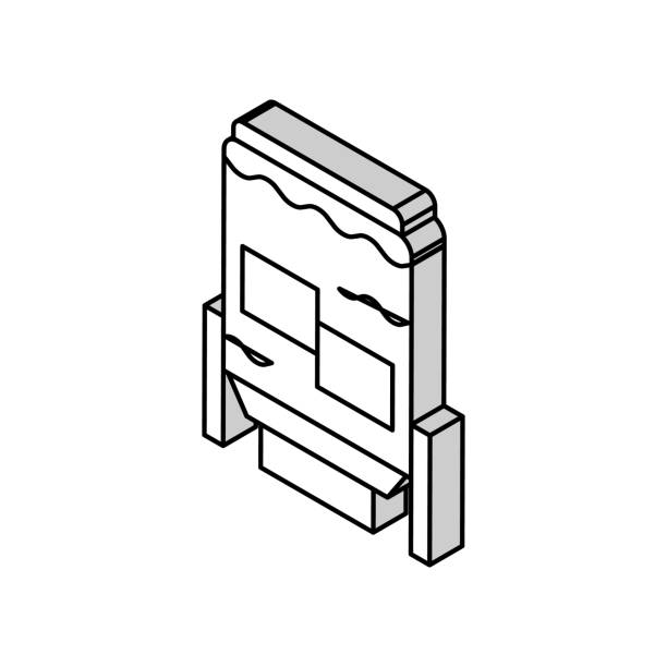 fabryka papieru wyposażenie izometryczna ikona ilustracja wektorowa - equipmet stock illustrations
