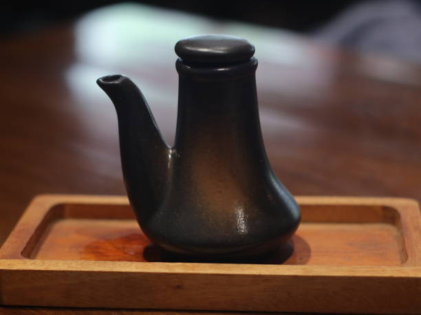 istock Japanese soy sauce ceramic teapot on wood table. 2032172642