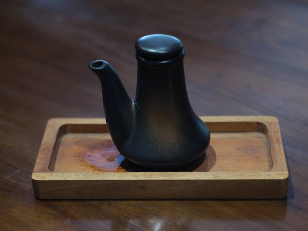istock Japanese soy sauce ceramic teapot on wood table. 2032172645