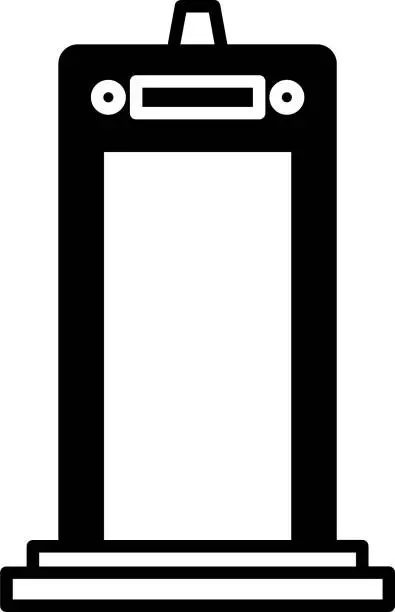 Vector illustration of Security check machine glyph and line vector illustration