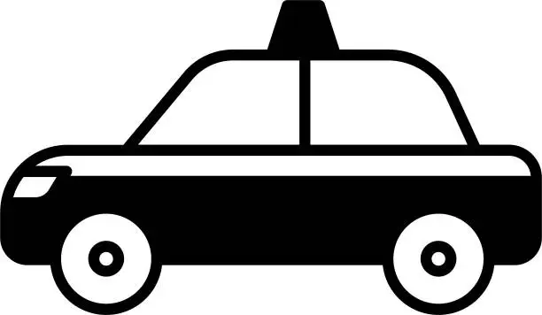 Vector illustration of Taxi glyph and line vector illustration