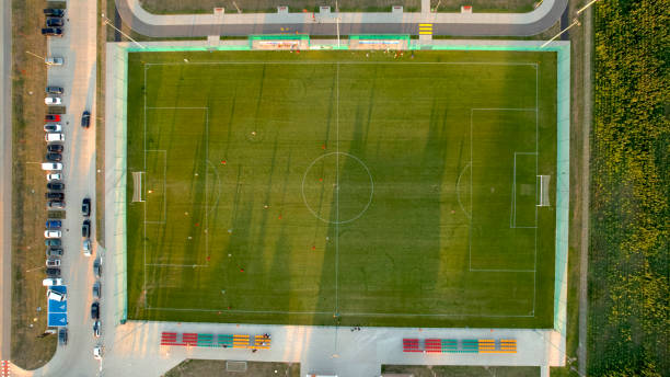 Field Netting Surrounding a Green Soccer Field