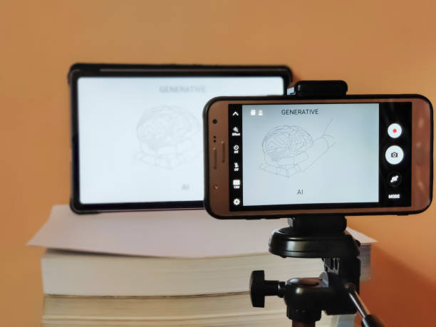 istock Picture of a camera mounted on a tripod 2032273286