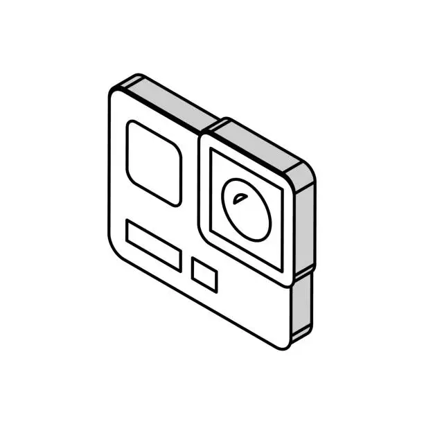 Vector illustration of action camera isometric icon vector illustration