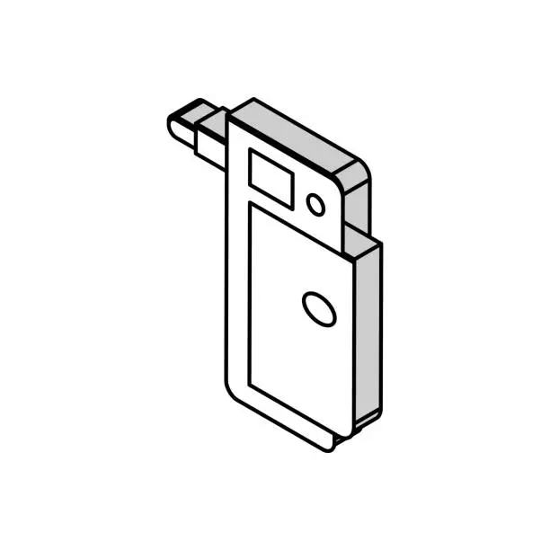 Vector illustration of electrical adapter isometric icon vector illustration
