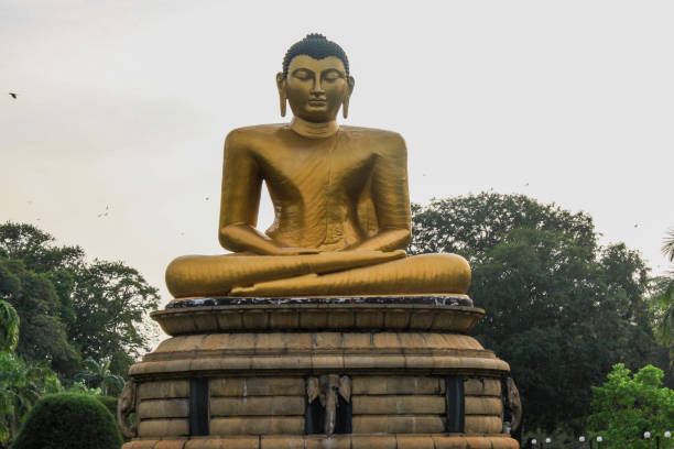 Seated Buddha Statue at Viharamahadevi Park, Colombo, Sri Lanka