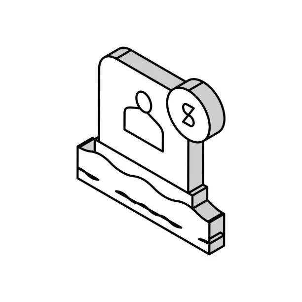 Vector illustration of tombstone buy isometric icon vector illustration