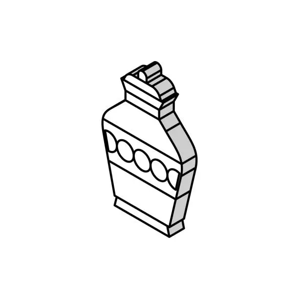 Vector illustration of funeral urn isometric icon vector illustration