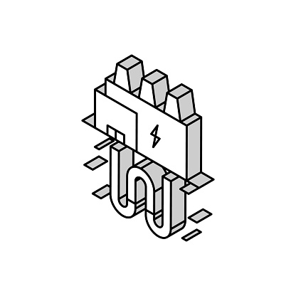 electic energy plant isometric icon vector. electic energy plant sign. isolated symbol illustration