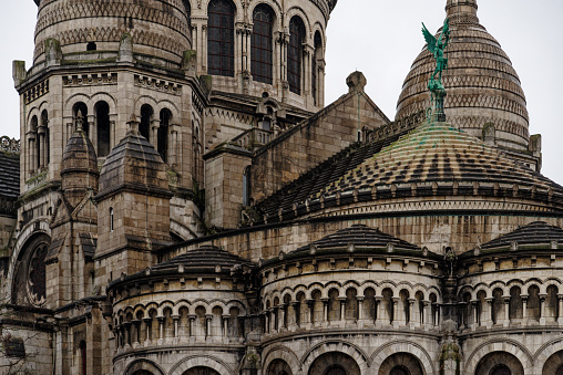 Rear view of basilica of Sacre Coeur in Paris