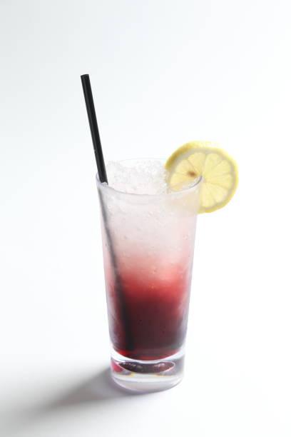 istock ice cold chilled fresh ribena grape lemon fruit soda soft drink honey layer drink in glass and black straw beverage halal food vegan menu in white background for cafe 2032366087