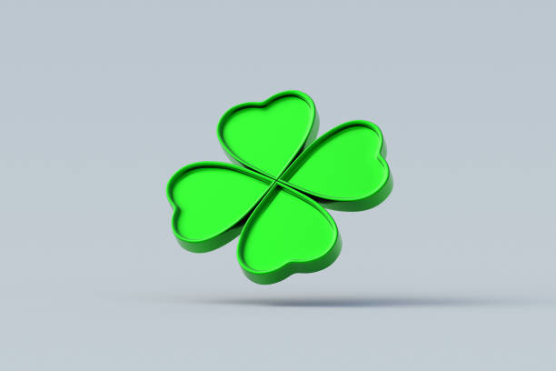 istock Falling clover with four leaves. St. Patrick's day. Good luck symbol. 3d render 2032379570