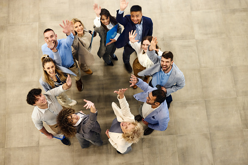 Team Hands In Circle. Racial Equality Spirit