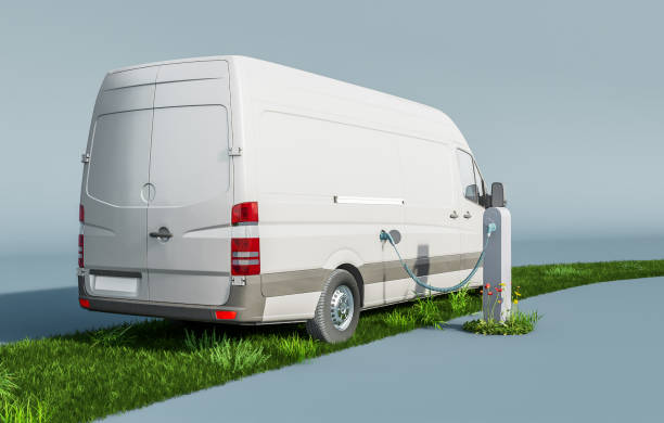 istock Electrical truck at a charging station 2032392377