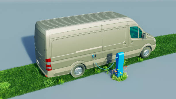 istock Electrical truck at a charging station 2032392892