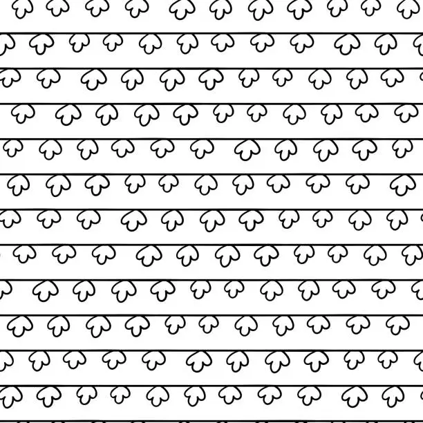 Vector illustration of Expressive seamless abstract vector background in black and white. Seamless pattern