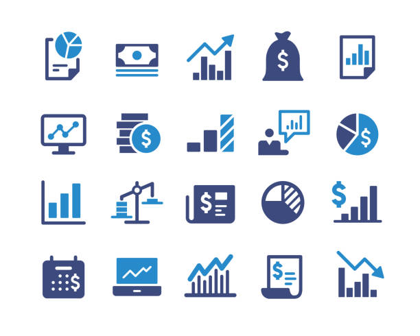 finance and accounting icons - classic graphic series - finans stock illustrations