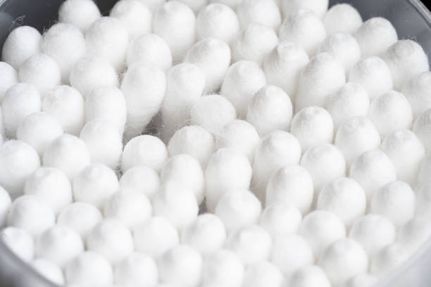 istock Macro view of white cotton ear cleaning buds arranged in white background 2032438647