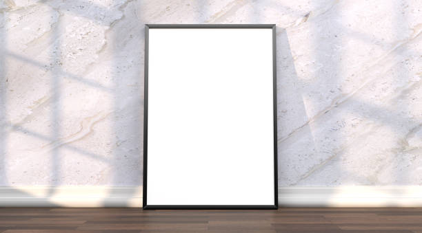 istock abstract mock up room with picture frame as template - 3D Illustration 2032442416
