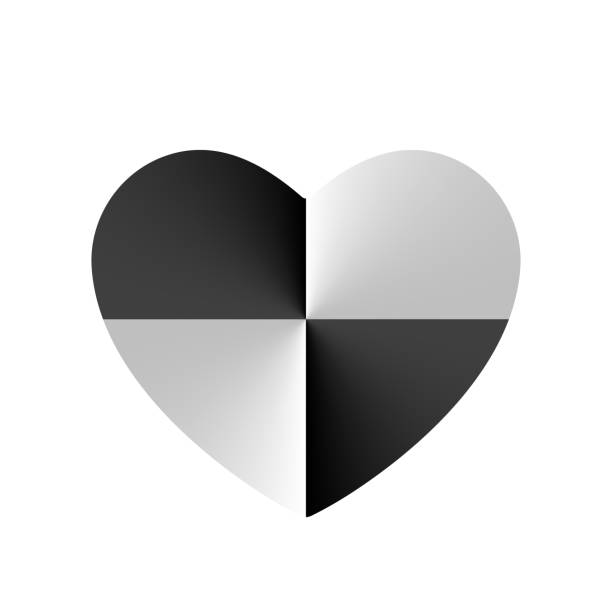 istock Monochrome Crash Test in Heart  icon, Valentines day sign, symbol. Flat style design, logo circular gradient effect. Black, white minimalistic.  illustration isolated 2032447284