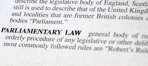 close up photo of the words parliamentary law