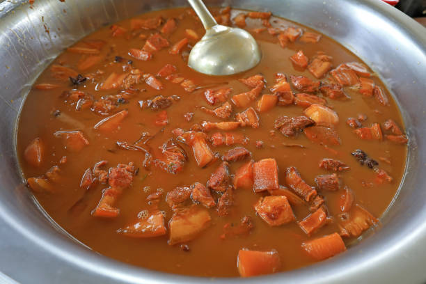 Chinese traditional dishes big pot stew meat