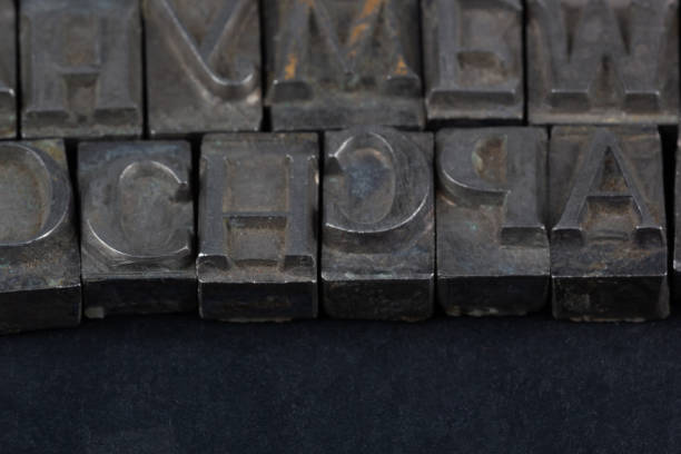 istock Antique vintage movable type alphabet set. 2032481435