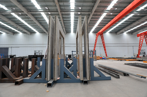 Prefabricated insulation wallboard in workshop, North China