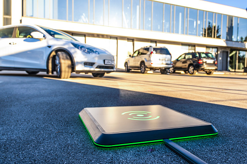 Wireless charger for electric car.