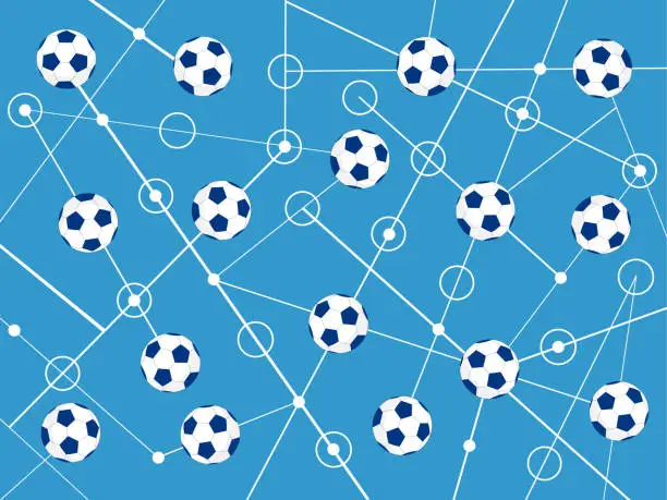 Vector illustration of Blue football geometry