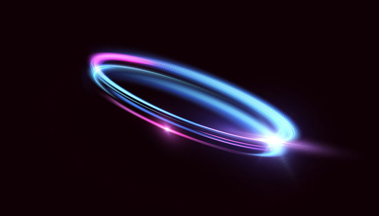 Dynamic vortex source of blue-violet light. High speed abstract swirl of light. For web design, game design. PNG vector