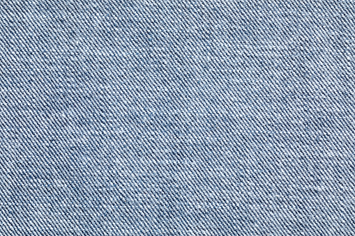 Close-Up View of Blue Denim Fabric Texture Detailing