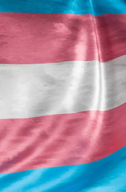 Photo of Close-up background of the transgender pride flag